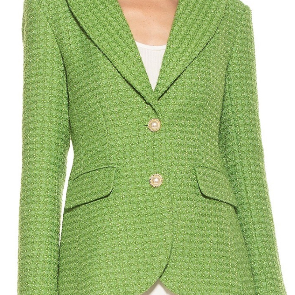 Alexia Admor Green Tweed Blazer size 8
